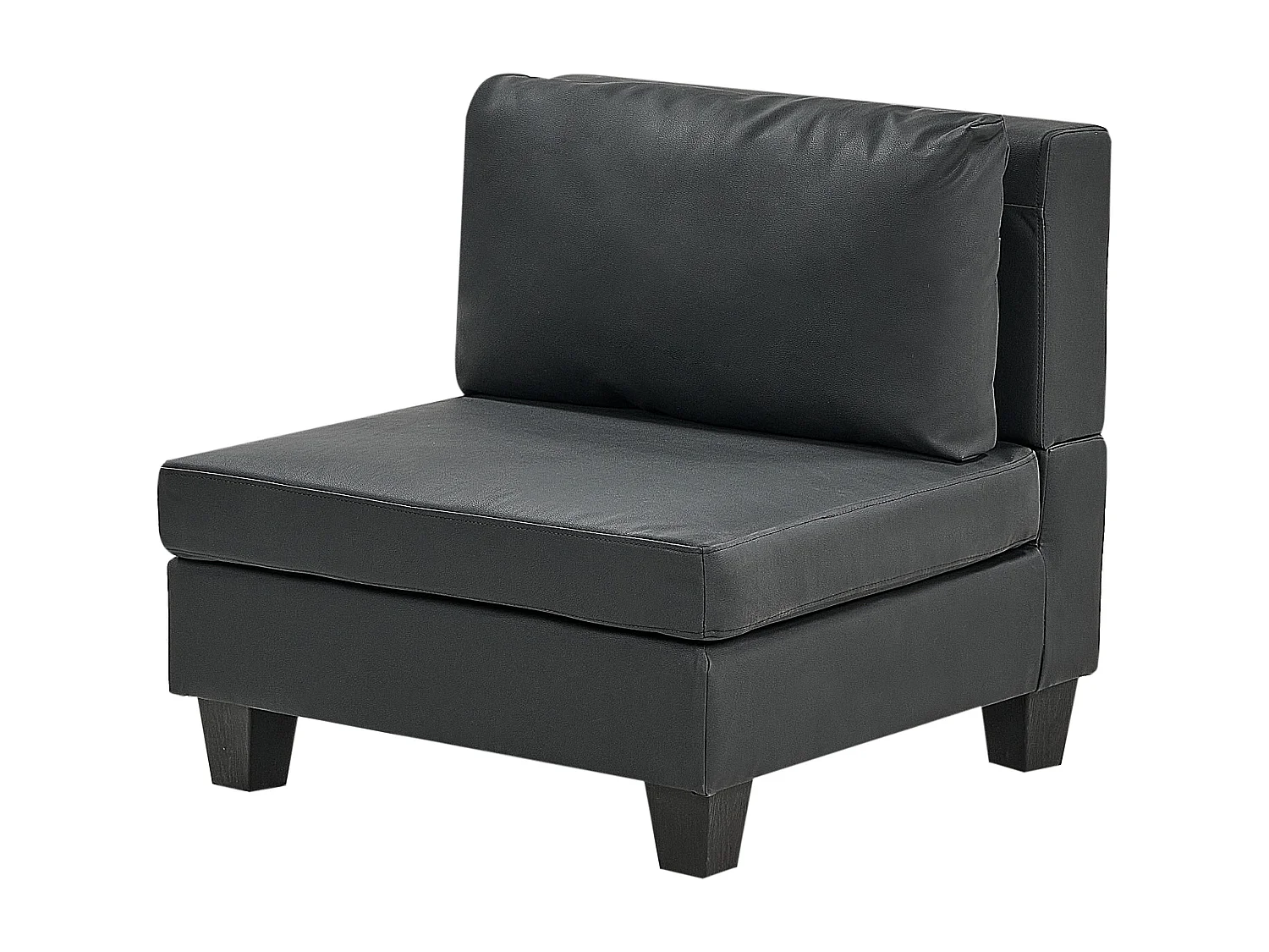 Canapé d'angle modulable 4 places UNSTAD Cuir PU Noir Côté droit