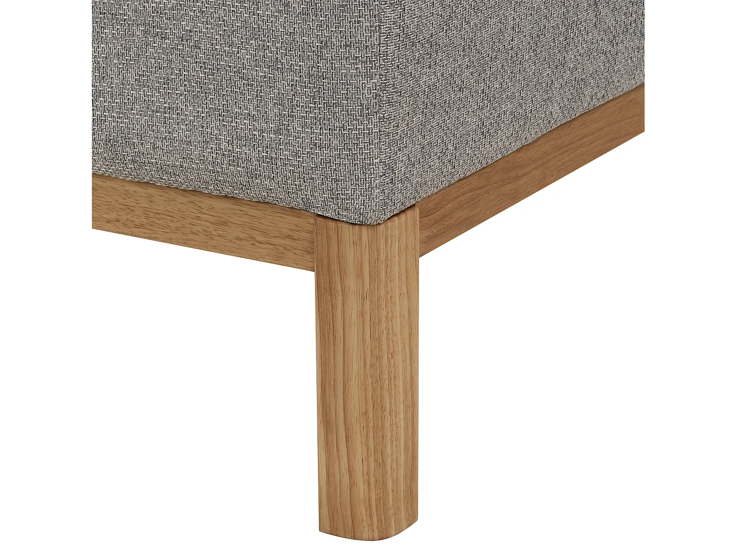 Canapé d'Angle à Droite Pieds en Bois Meuble Coin de Salon en Tissu Polyester Gris Sosjo