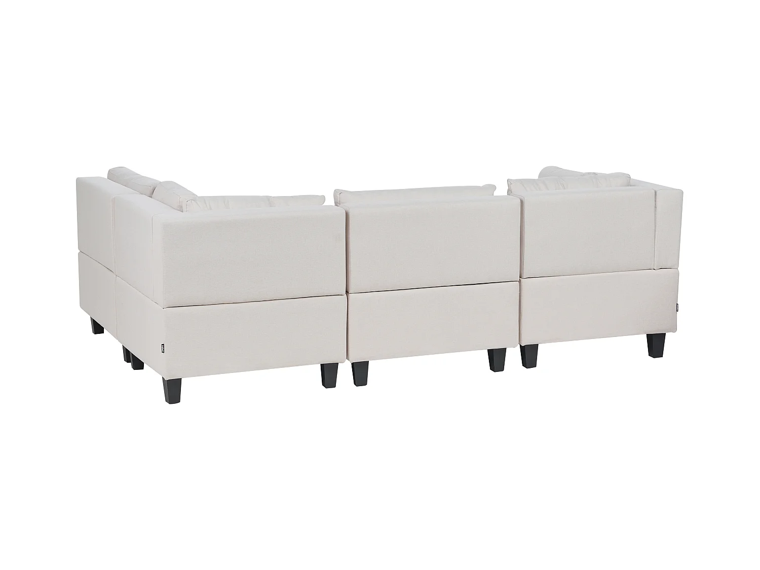 Modul Ecksofa UNSTAD Stoff Hellbeige mit Ottomane 4-Sitzer linksseitig