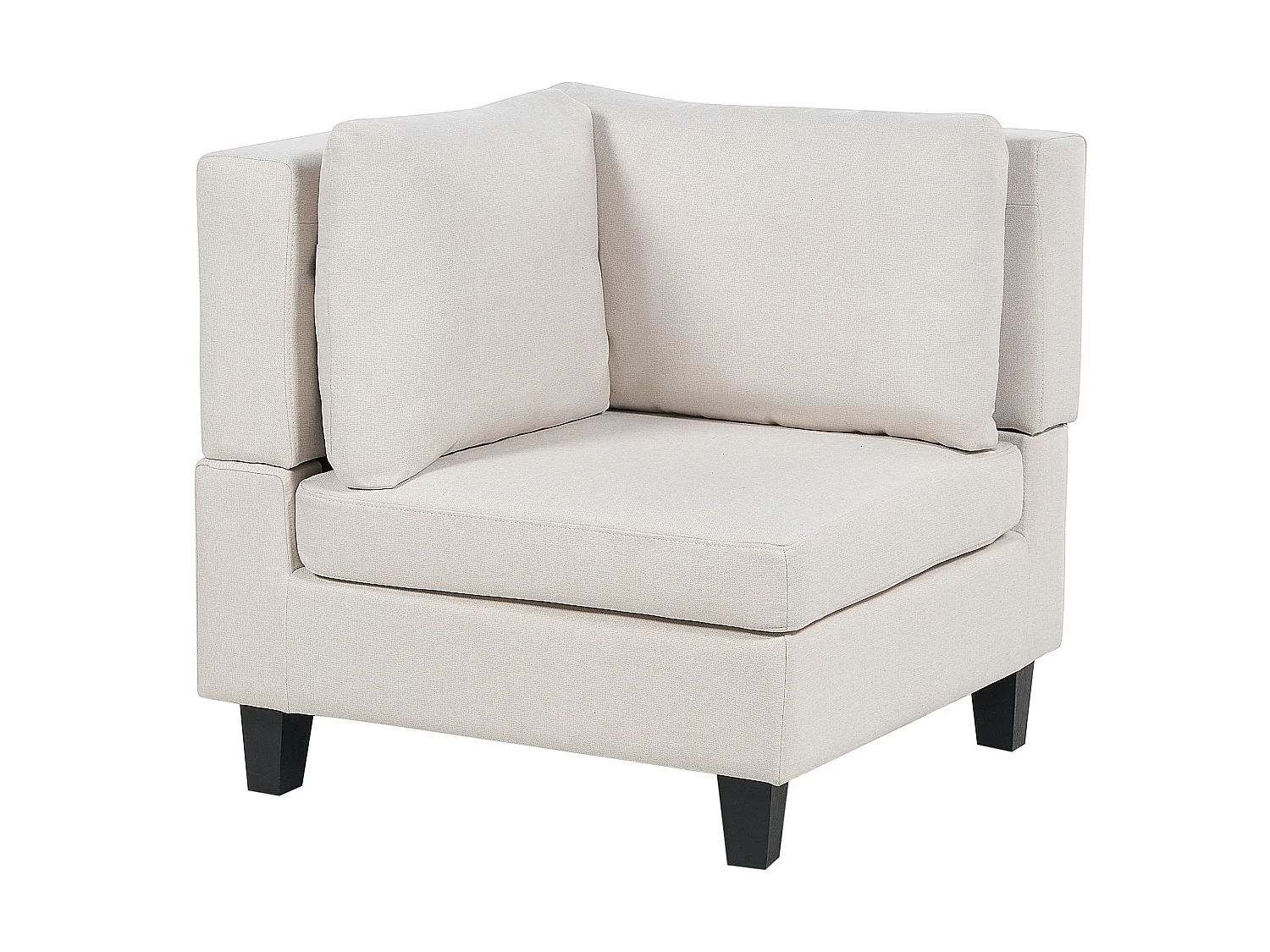 Canapé d'angle modulable UNSTAD Tissu Beige clair avec ottoman 4 places Côté gauche