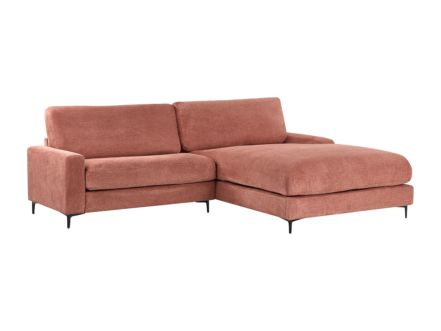 Hoekbank MALOY Stof Rood 3-zitter Linkerzijde