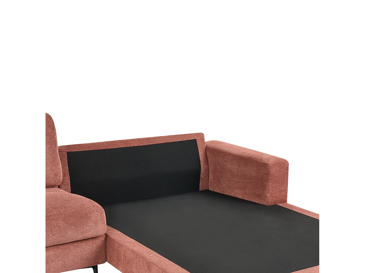 Sofá de canto MALOY Tecido Vermelho 3 lugares à esquerda