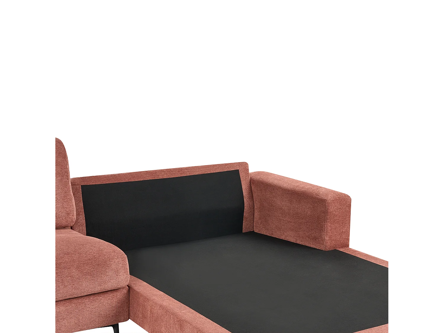 Divano angolare MALOY Tessuto Rosso 3 posti Lato Sinistro