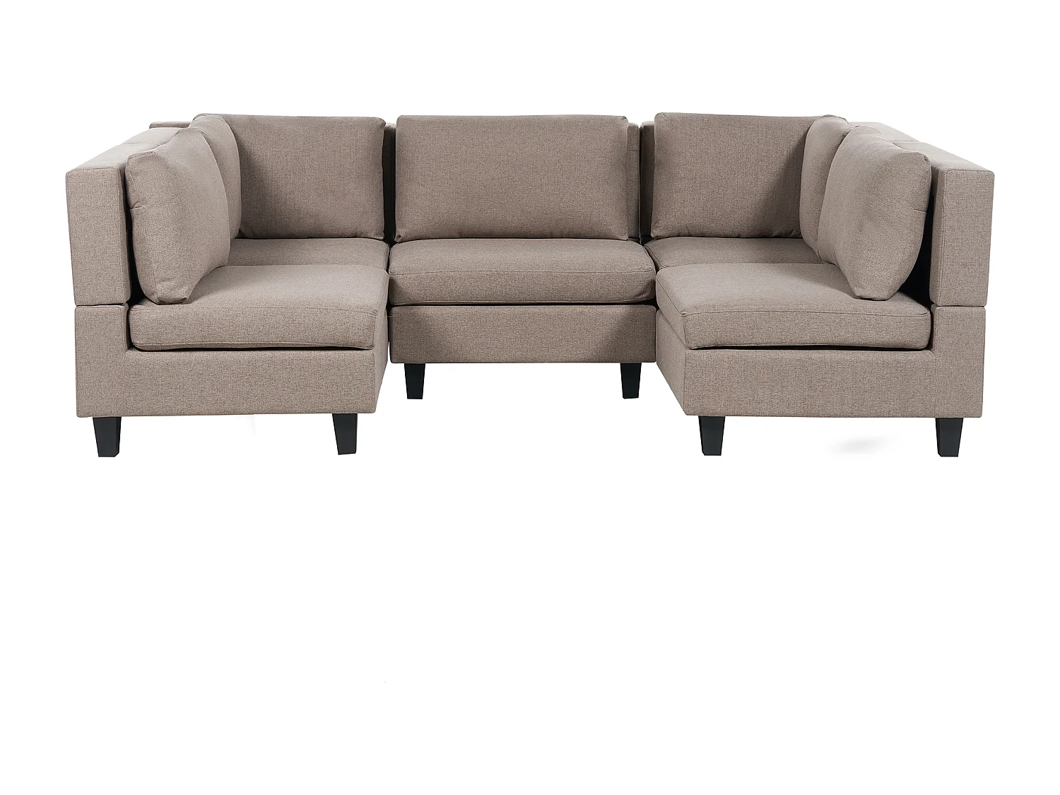 U-förmiges Modulsofa UNSTAD Stoff Braun 5-Sitzer