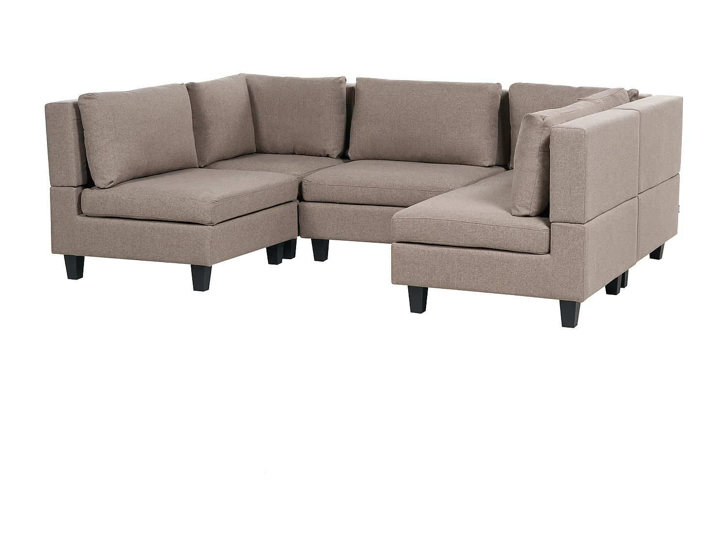 U-förmiges Modulsofa UNSTAD Stoff Braun 5-Sitzer