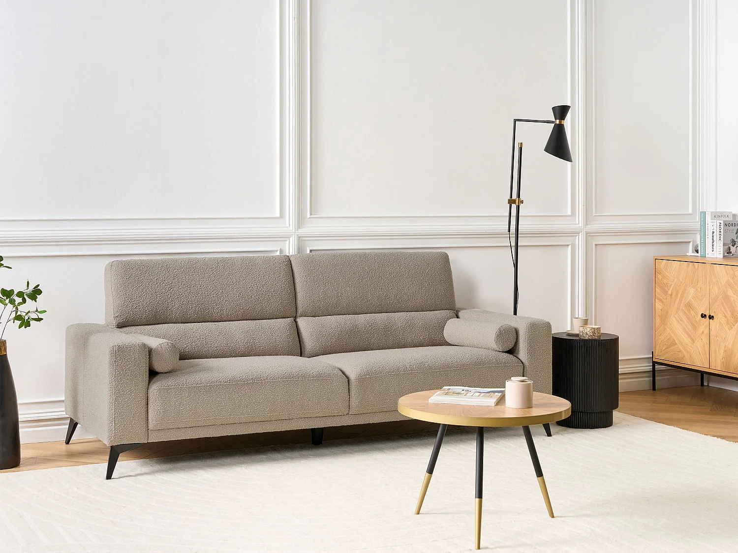 Bank ANGE Bouclé Taupe 3-zitter