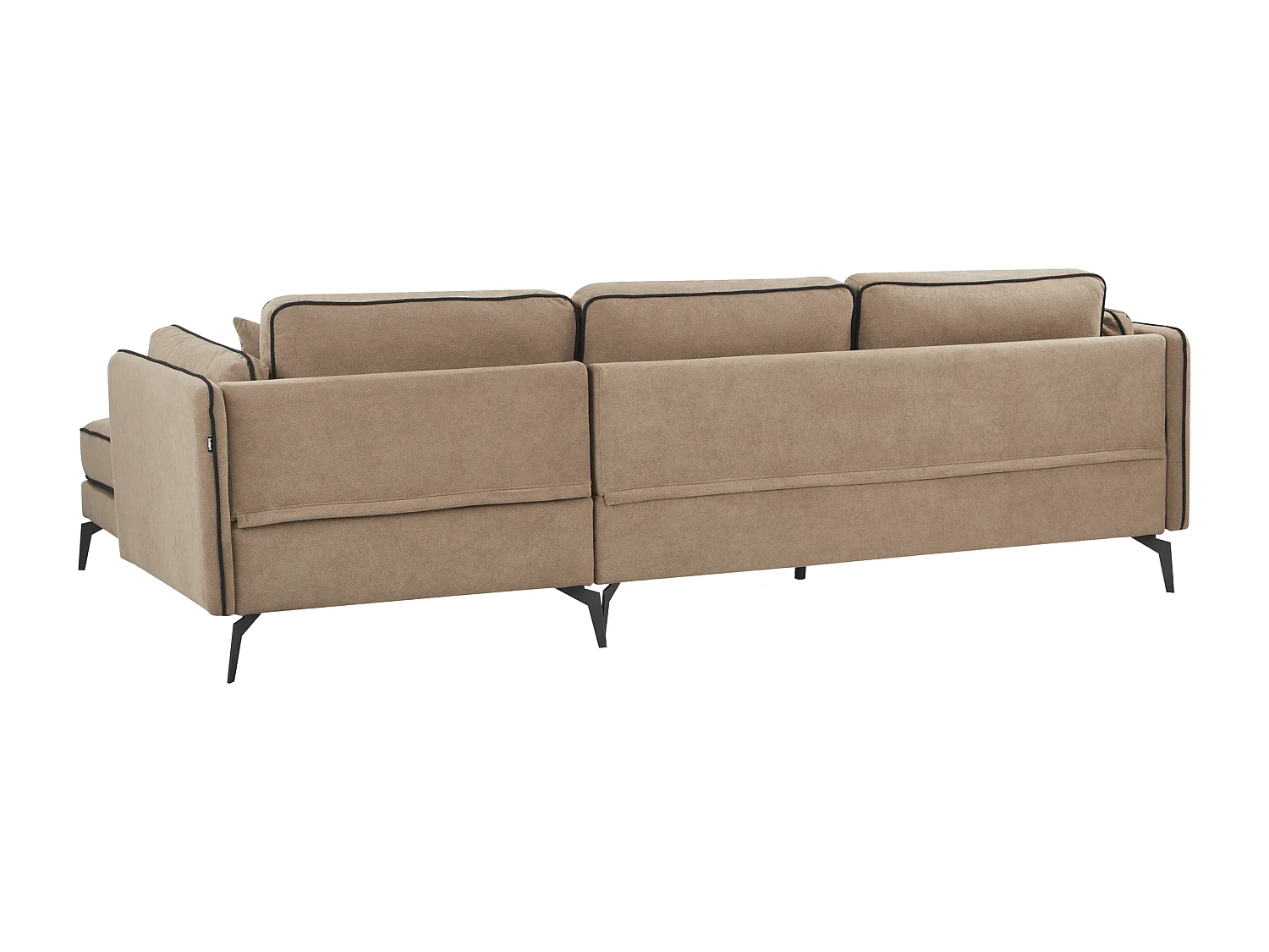 Canapé d\'angle 3 places ALTAN Tissu Marron clair Côté droite