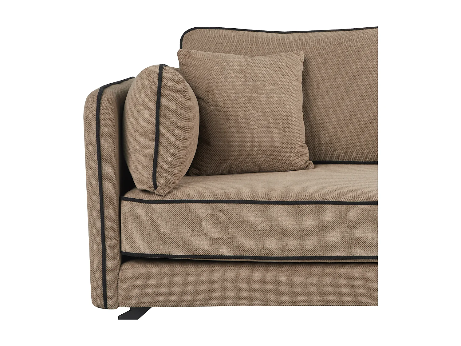 Canapé d\'angle 3 places ALTAN Tissu Marron clair Côté droite