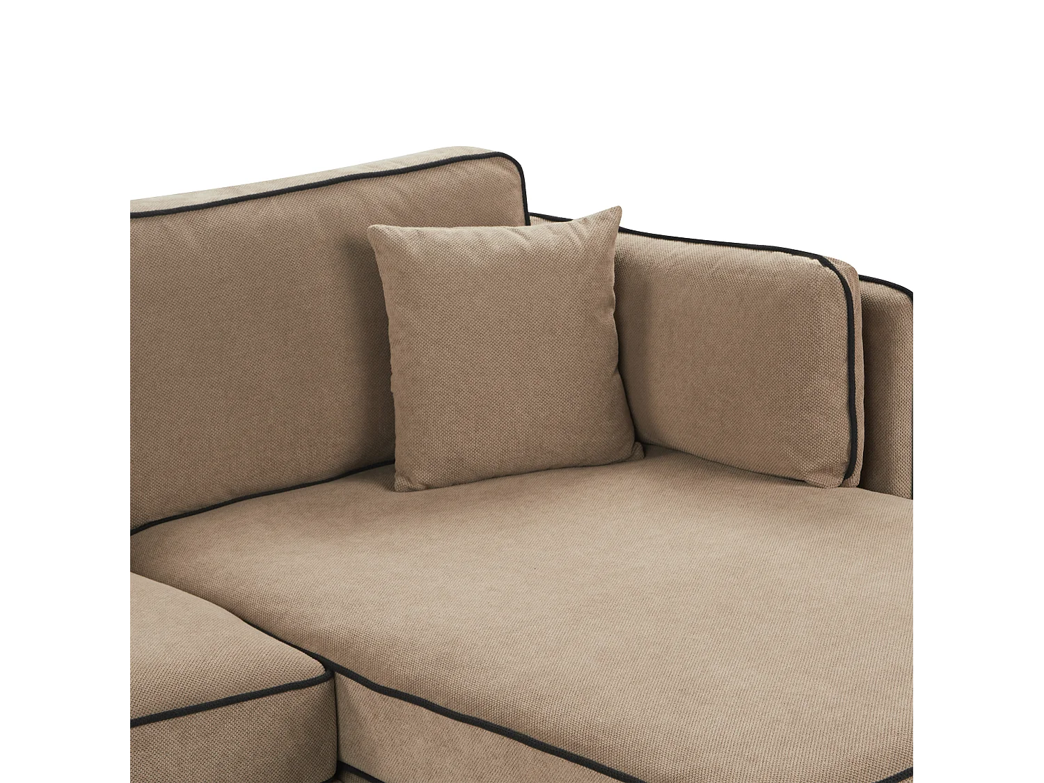 Canapé d\'angle 3 places ALTAN Tissu Marron clair Côté droite