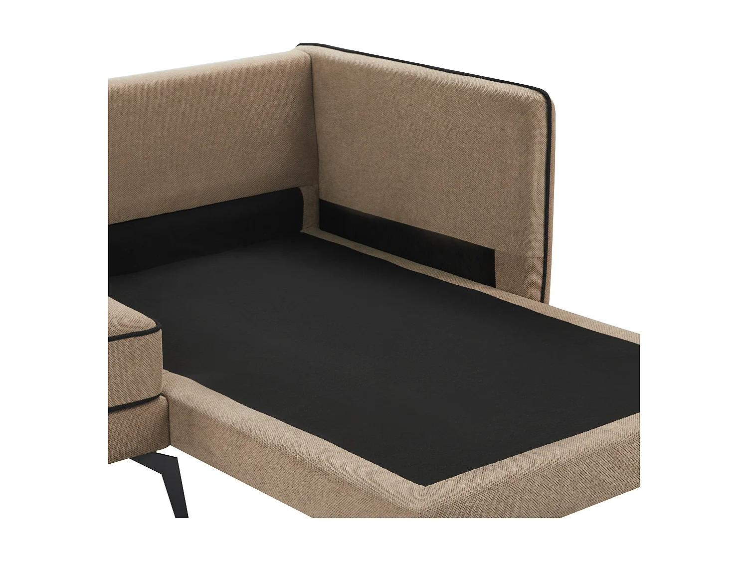 Canapé d\'angle 3 places ALTAN Tissu Marron clair Côté droite