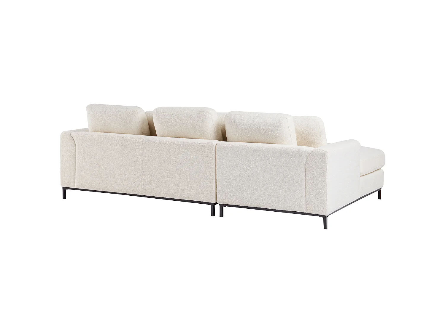 Canapé d'angle droit 4 places en tissu blanc