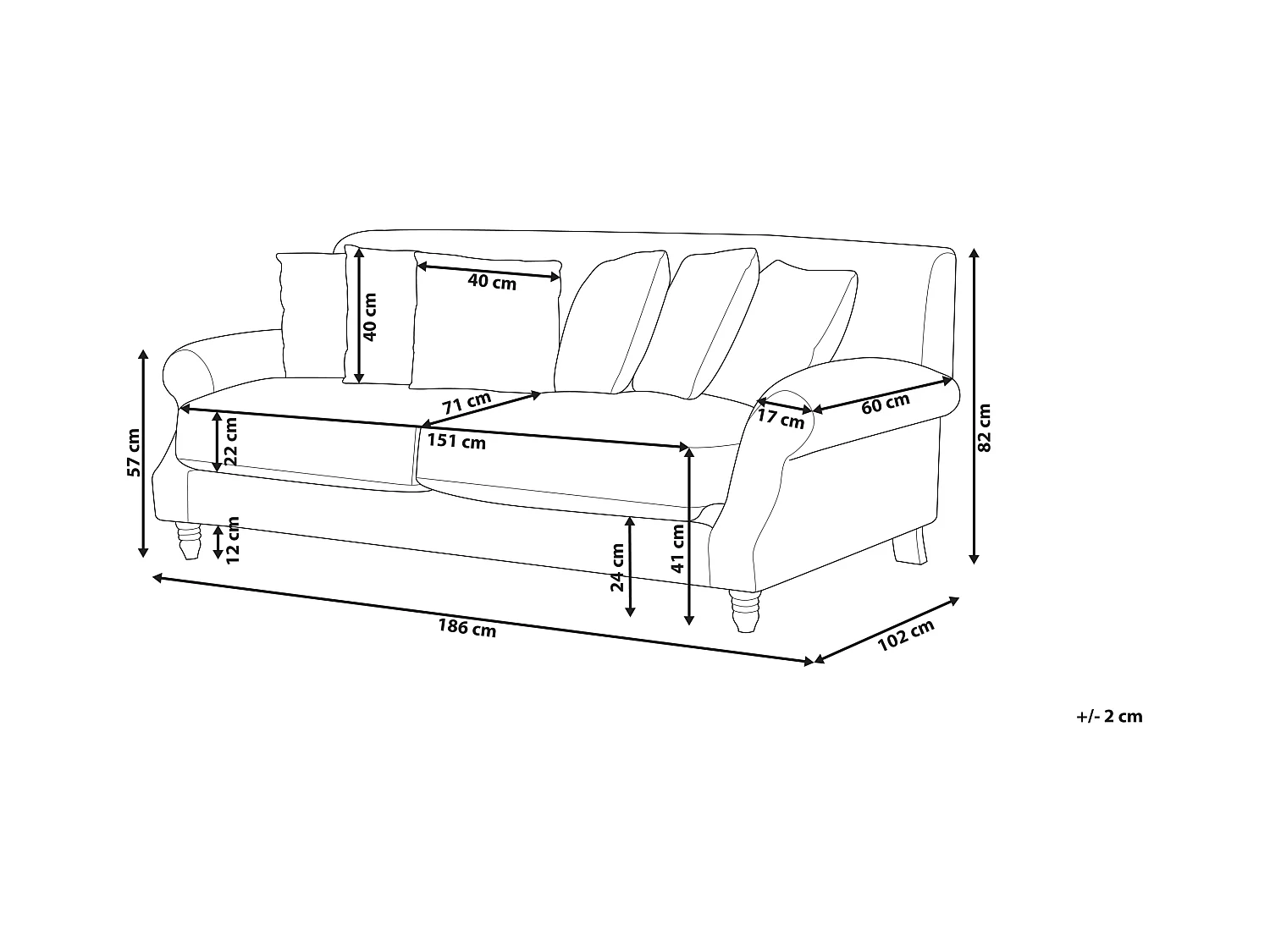 Canapé 2 places EIKE Bouclé Blanc cassé
