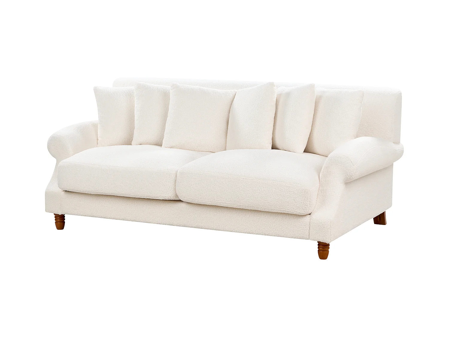 Canapé 2 places EIKE Bouclé Blanc cassé