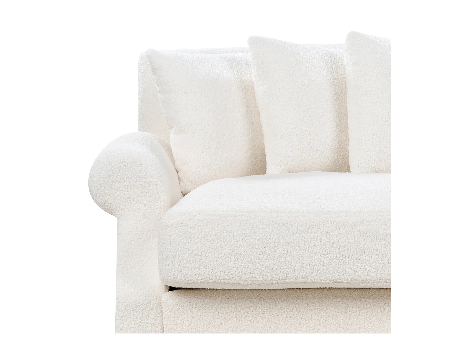 Canapé 2 places EIKE Bouclé Blanc cassé