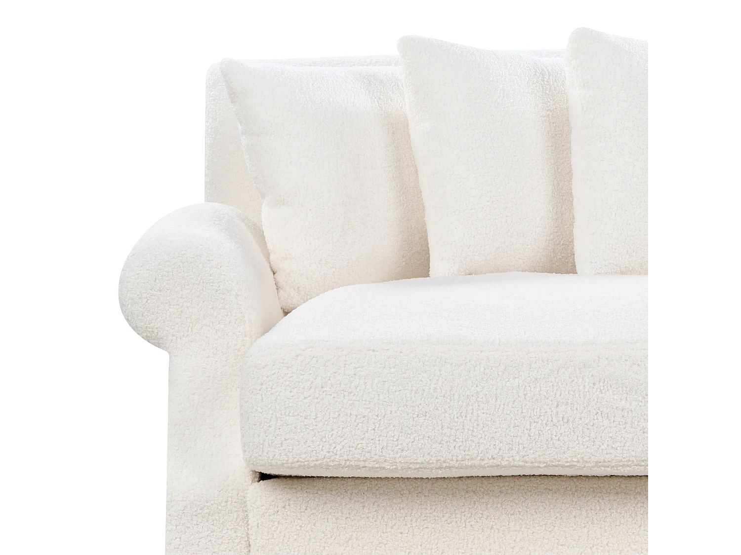 Canapé 2 places EIKE Bouclé Blanc cassé