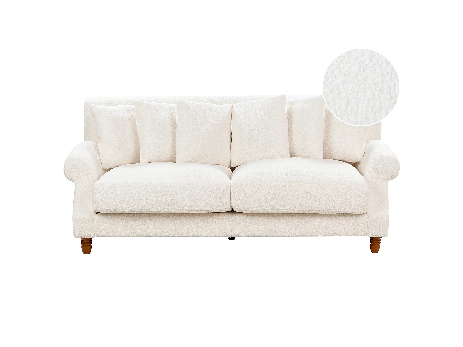 Sofa EIKE Bouclé Cremeweiss 2-Sitzer