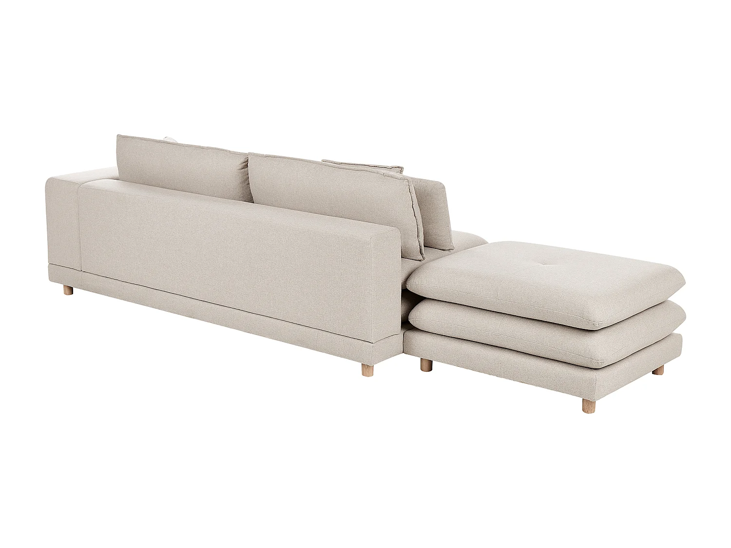 Sofa HEDEN Beżowy z otomaną dla 2 osób