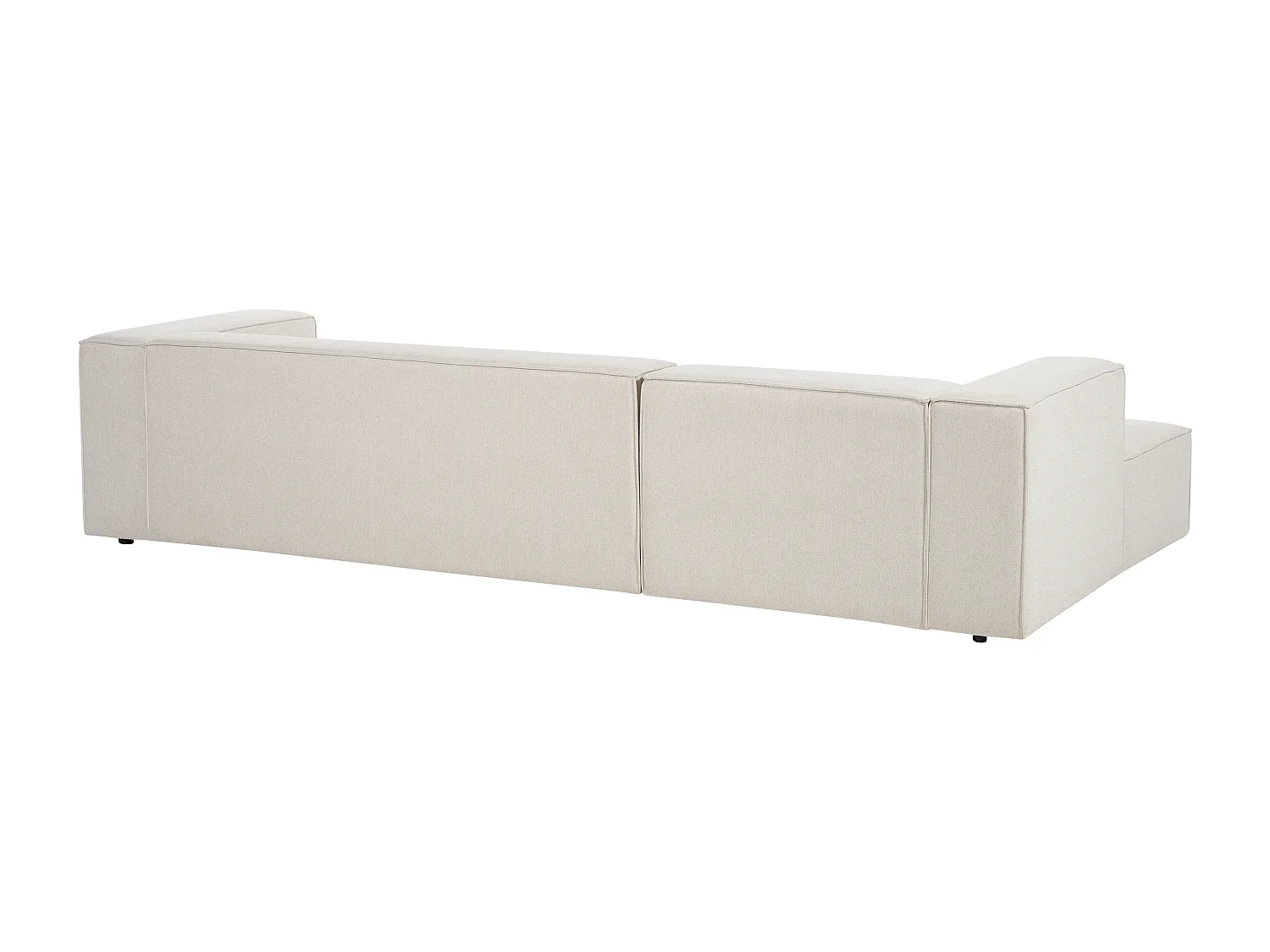 Canapé d'Angle Côté Droit 3 Places en Velours Beige Minimaliste Rembourré Vernon