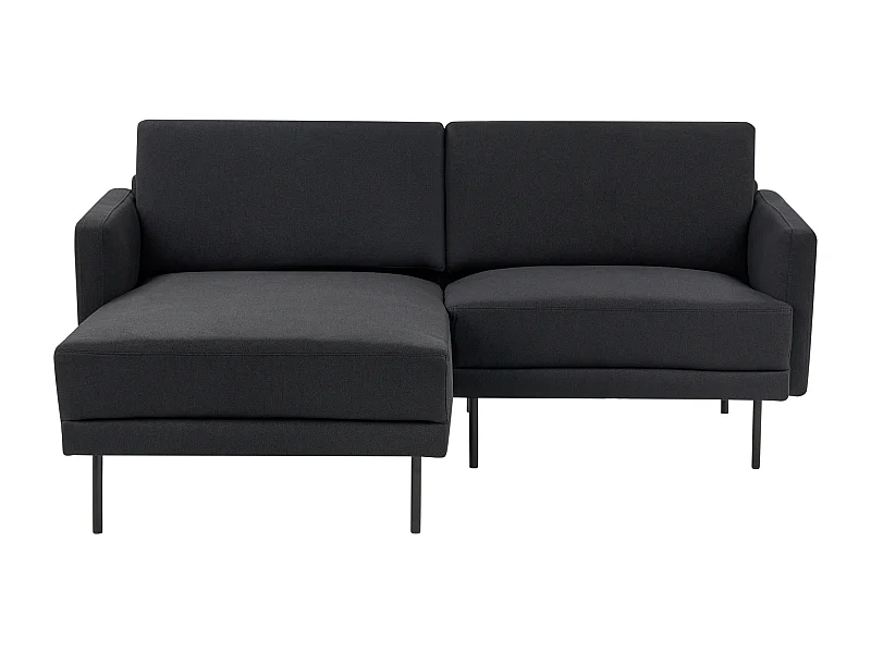 Ecksofa BREDA Stoff Schwarz 2-Sitzer rechtsseitig