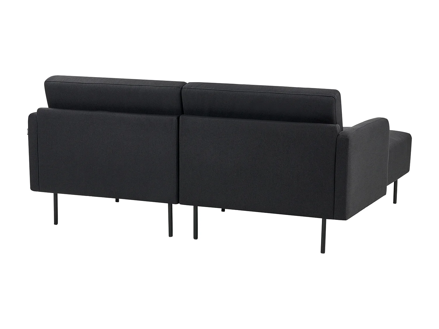 Canapé d'angle 2 places BREDA Tissu Noir Côté droit