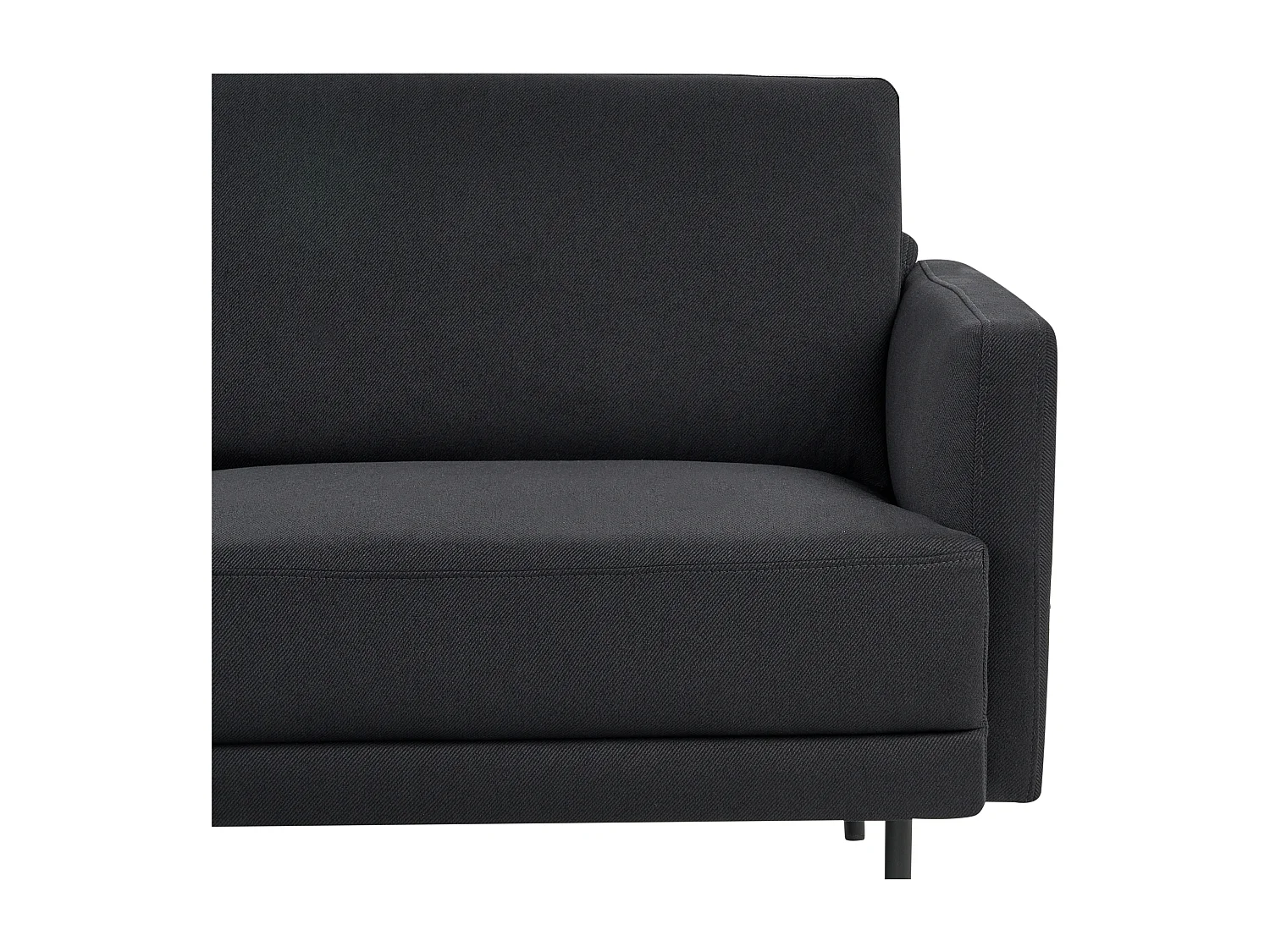 Canapé d'angle 2 places BREDA Tissu Noir Côté droit