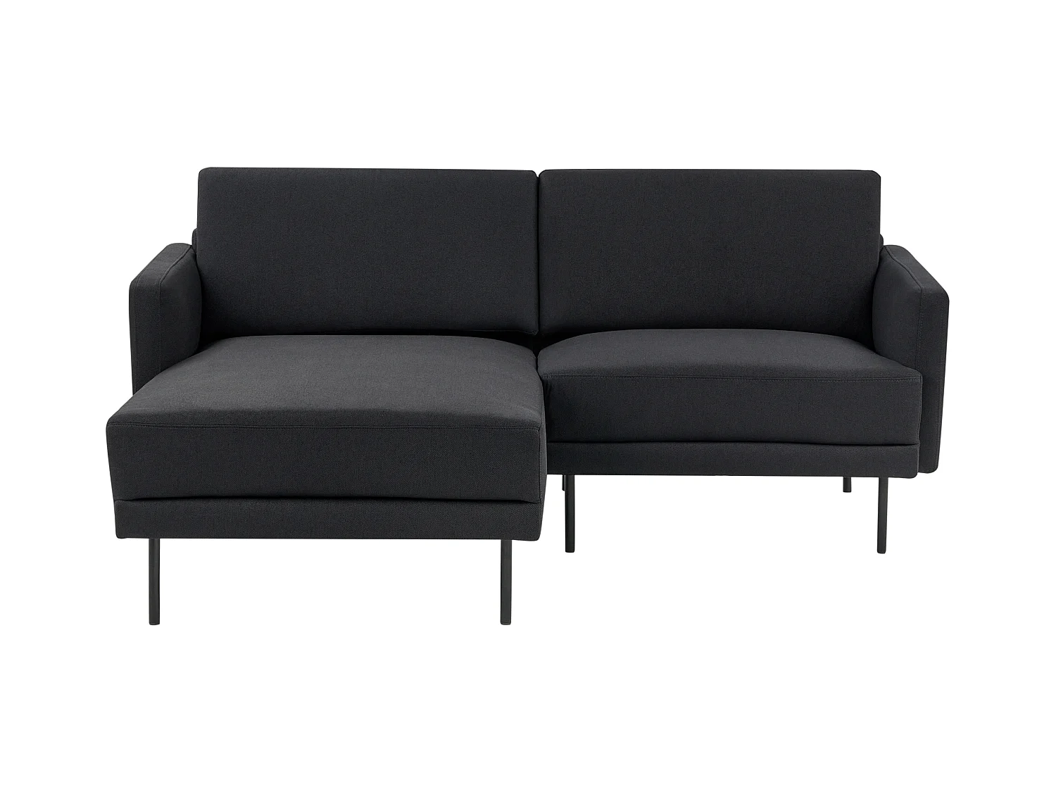 Canapé d'angle 2 places BREDA Tissu Noir Côté droit