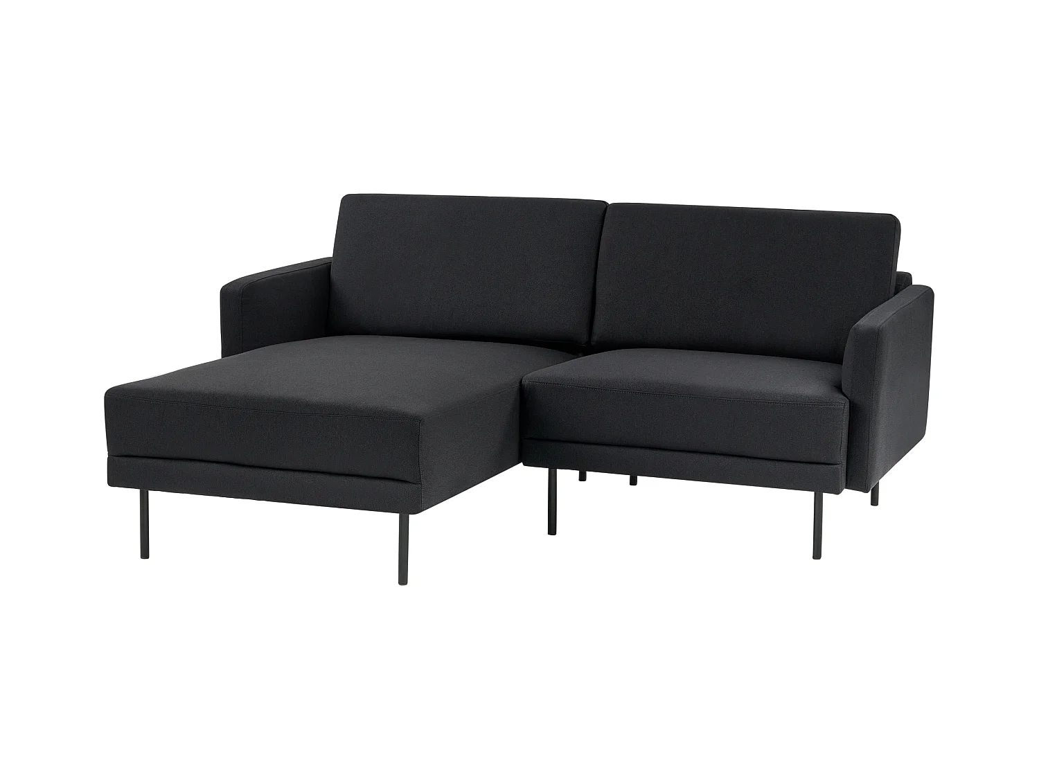 Canapé d'angle 2 places BREDA Tissu Noir Côté droit