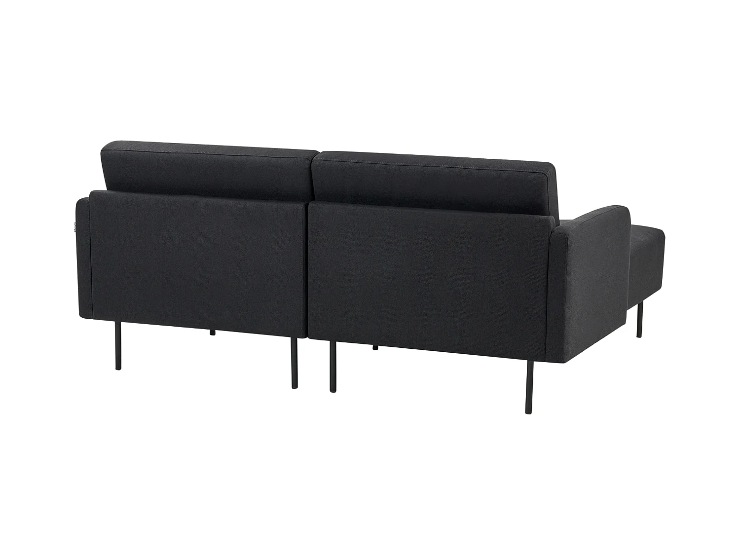 Canapé d'angle 2 places BREDA Tissu Noir Côté droit