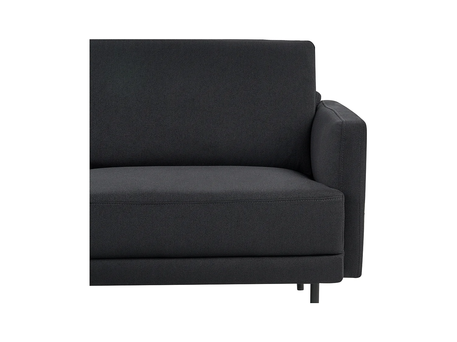Canapé d'angle 2 places BREDA Tissu Noir Côté droit