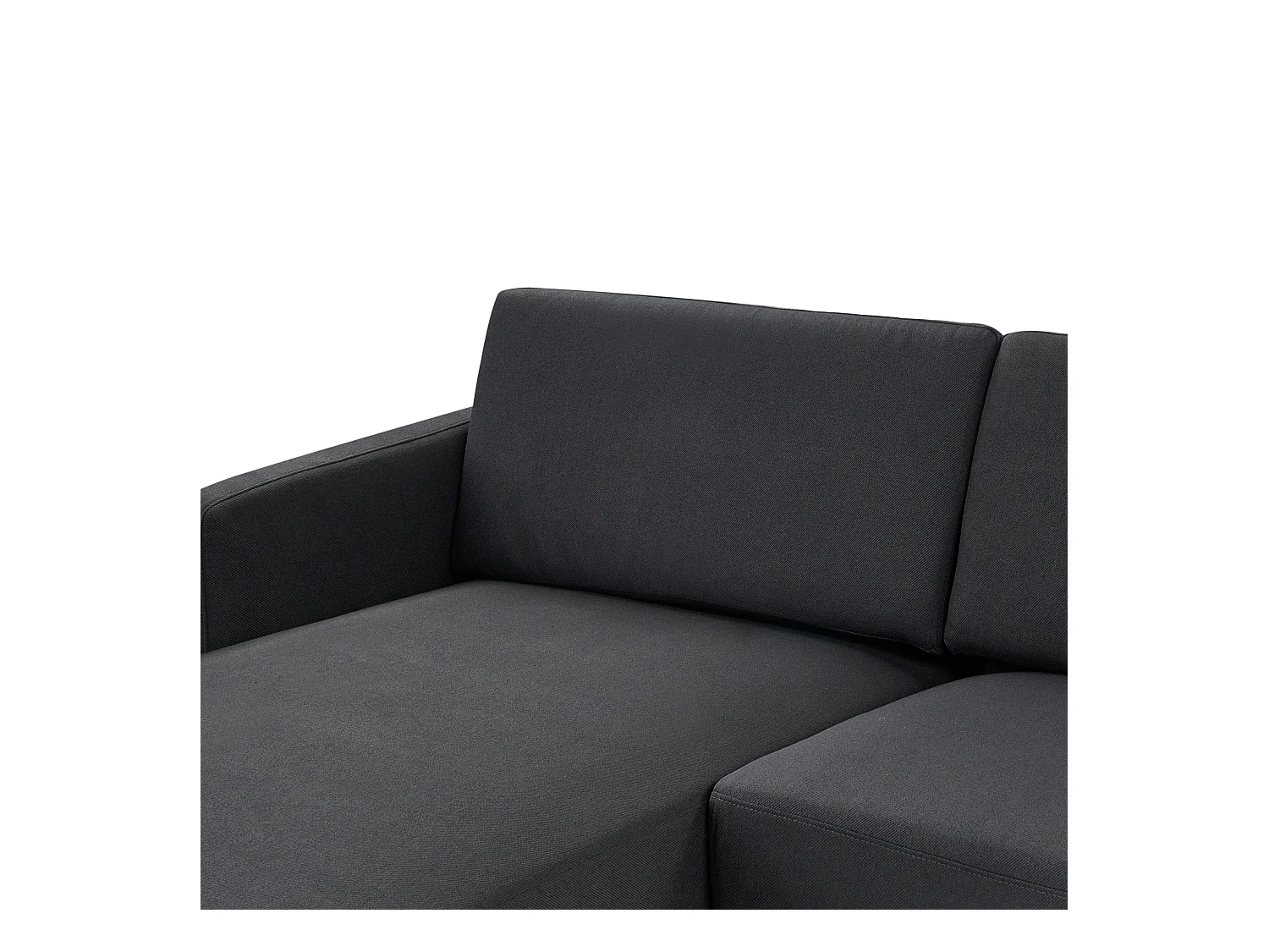 Canapé d'angle 2 places BREDA Tissu Noir Côté droit
