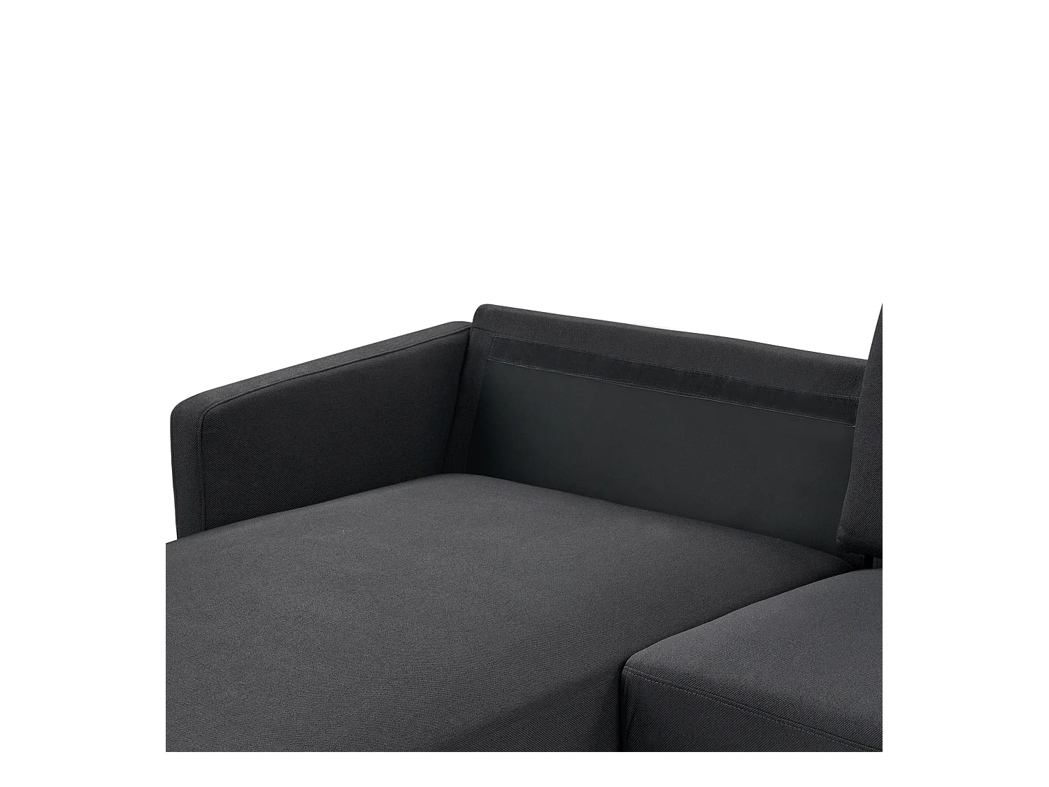 Canapé d'angle 2 places BREDA Tissu Noir Côté droit