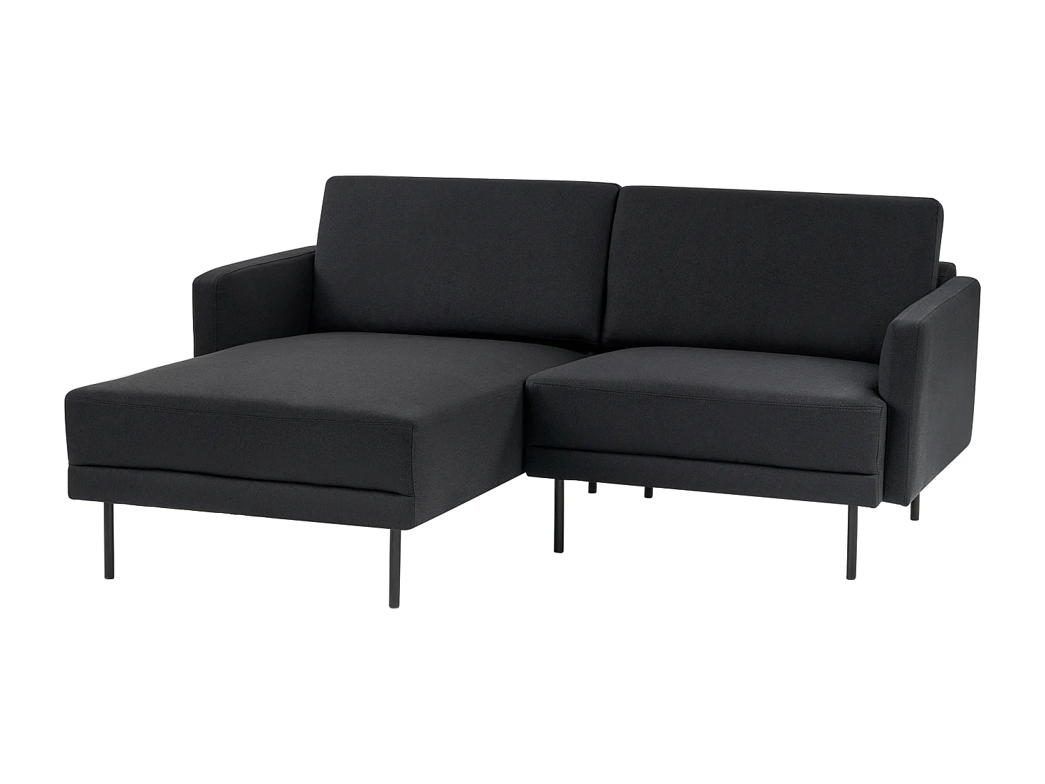 Canapé d'angle 2 places BREDA Tissu Noir Côté droit