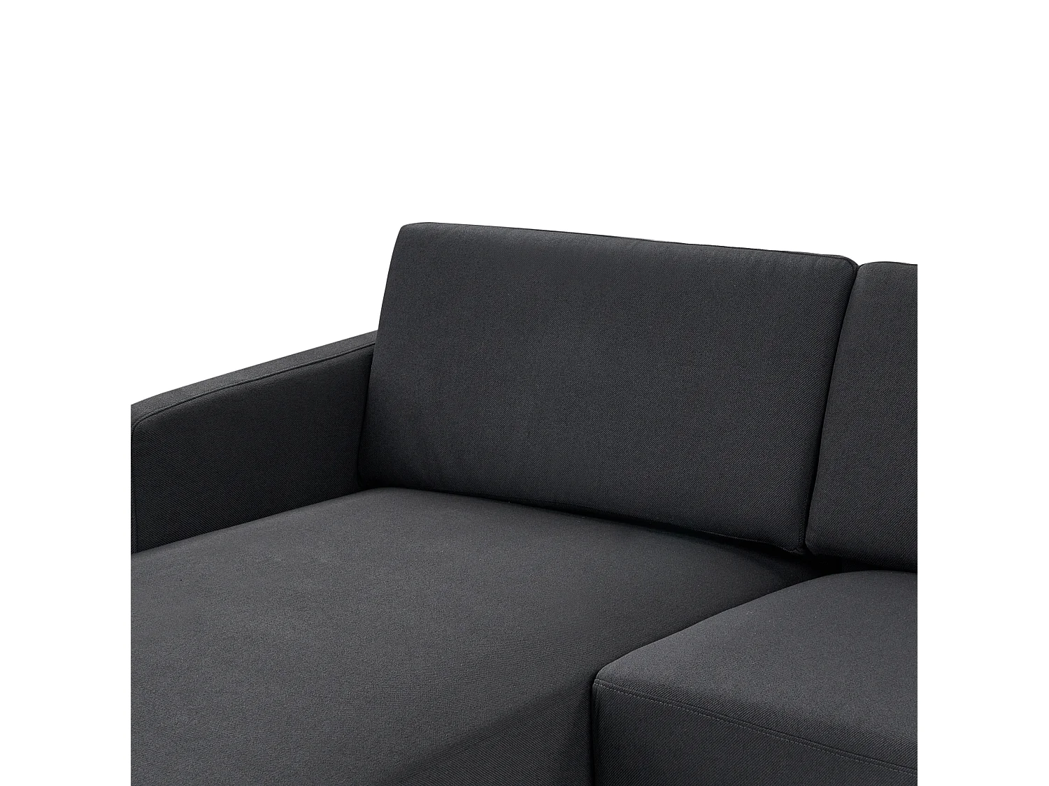 Canapé d'angle 2 places BREDA Tissu Noir Côté droit