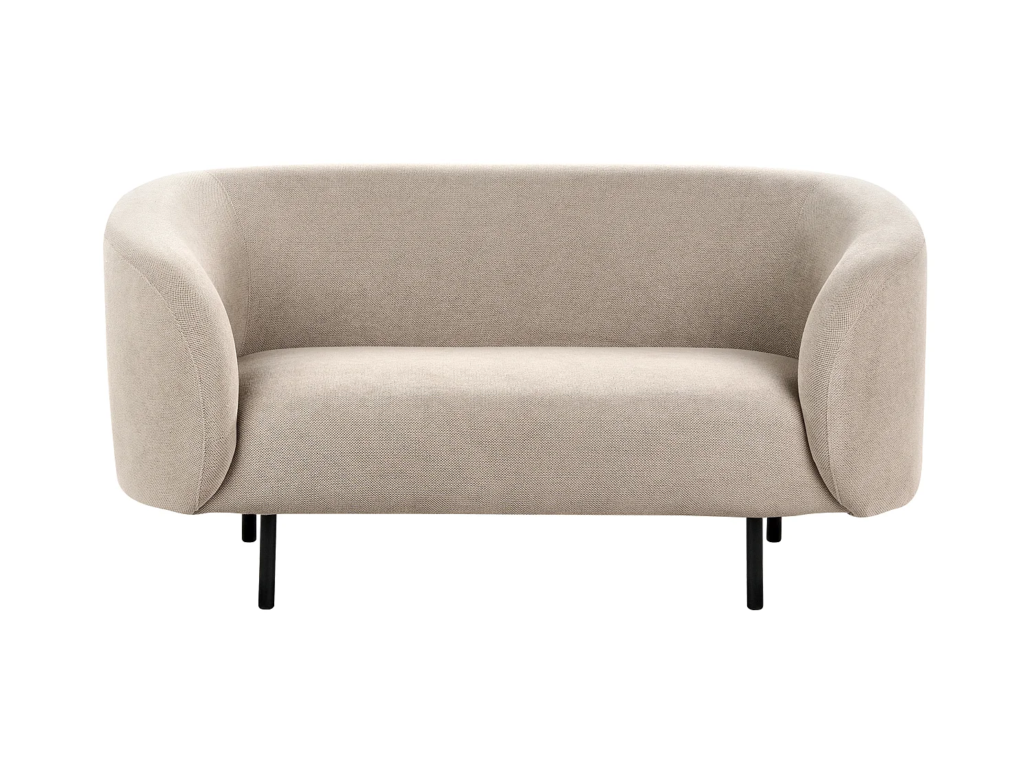 Sofa im Art-Déco-Stil mit Armlehnen Metallgestell Stoff beige / schwarz Loen