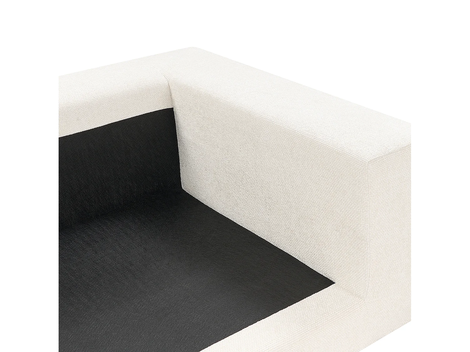 3-Sitzer Sofa Stoffbezug creme weiß mit Armlehnen dicken Kissen Glorvika II