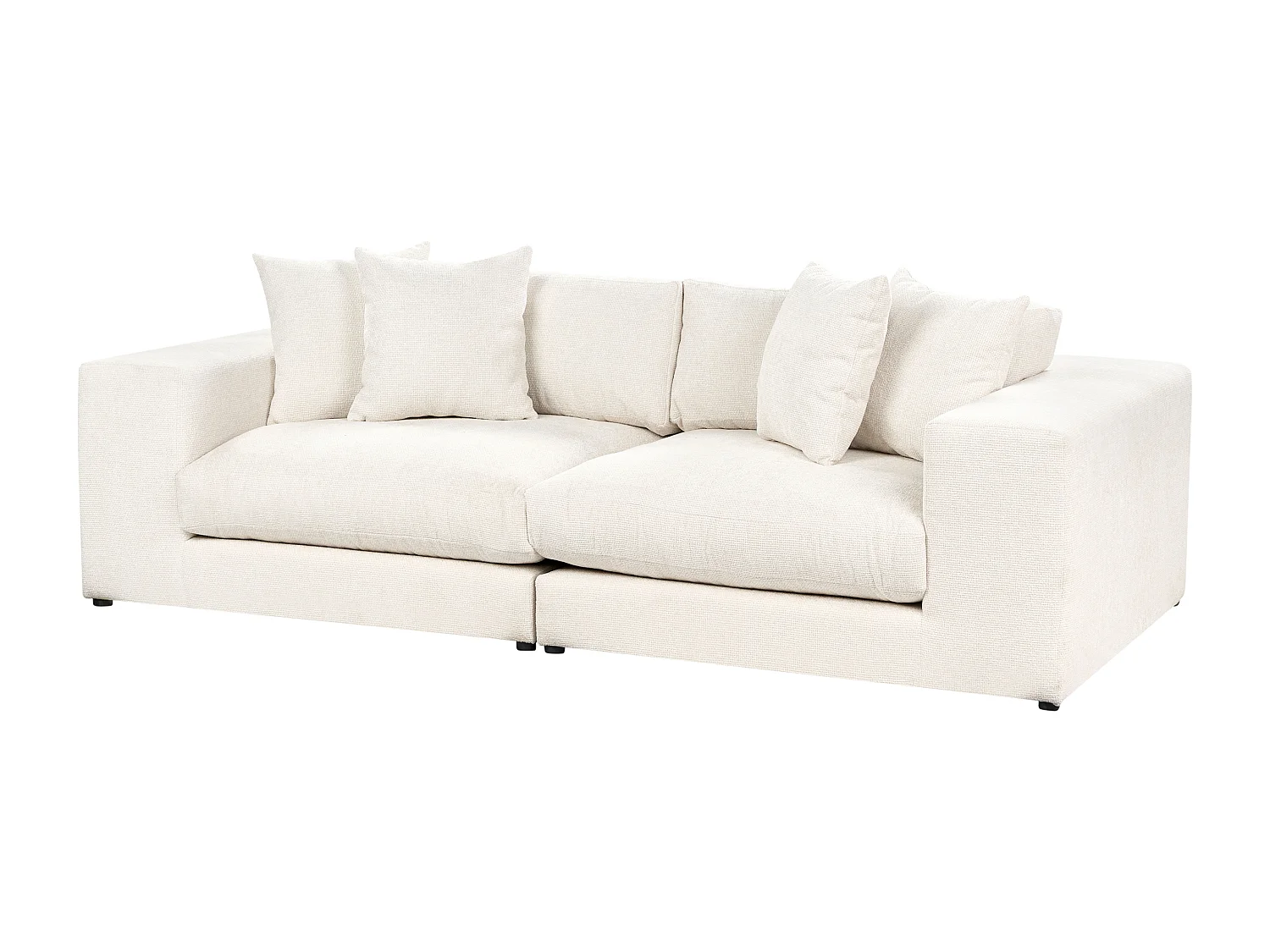 Sofa GLORVIKA II Stoff Cremeweiss mit Fussstütze 3-Sitzer