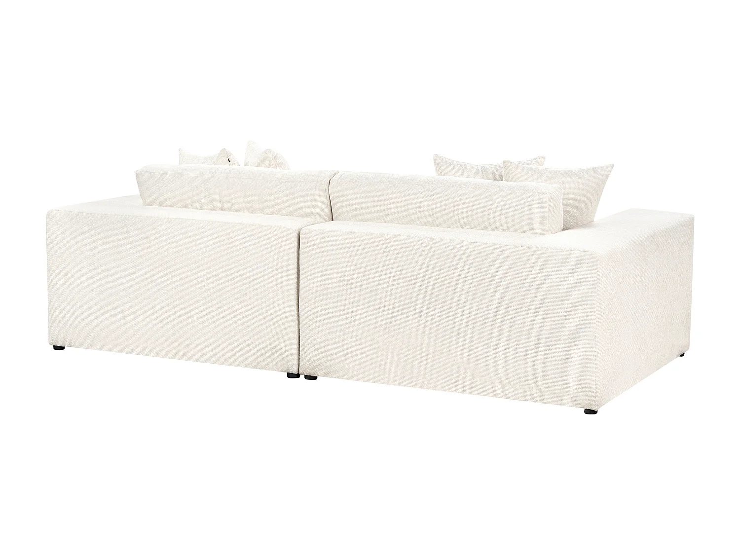 Sofa GLORVIKA II Stoff Cremeweiss mit Fussstütze 3-Sitzer