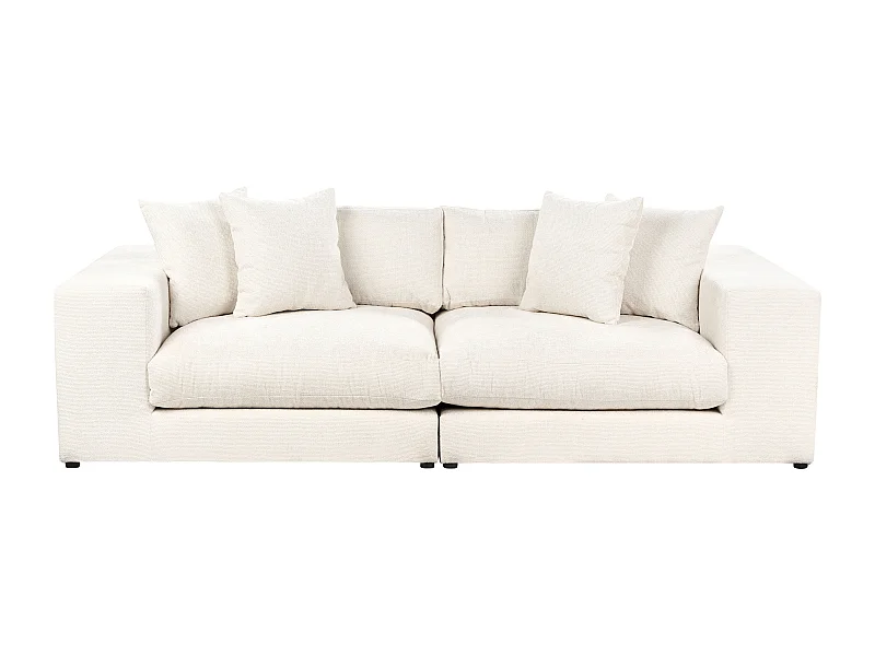 Sofá GLORVIKA II Tecido Branco creme 3 lugares