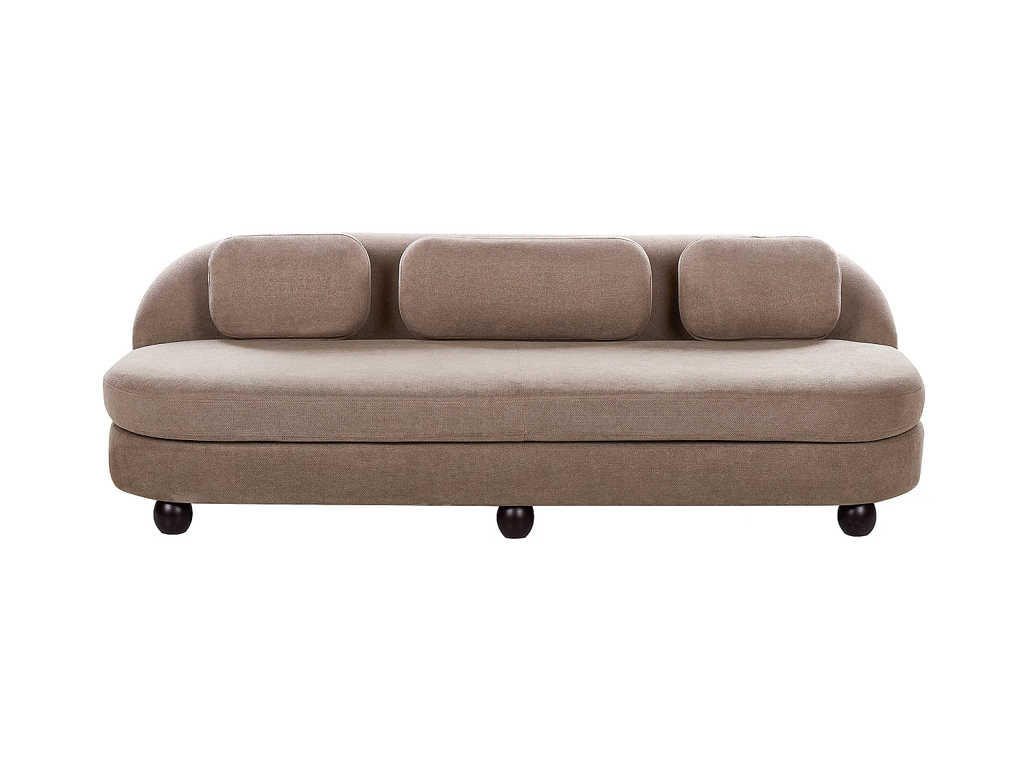 3-Sitzer Sofa Stoff hell braun gepolstert ohne Armlehnen modernes Design Fansen