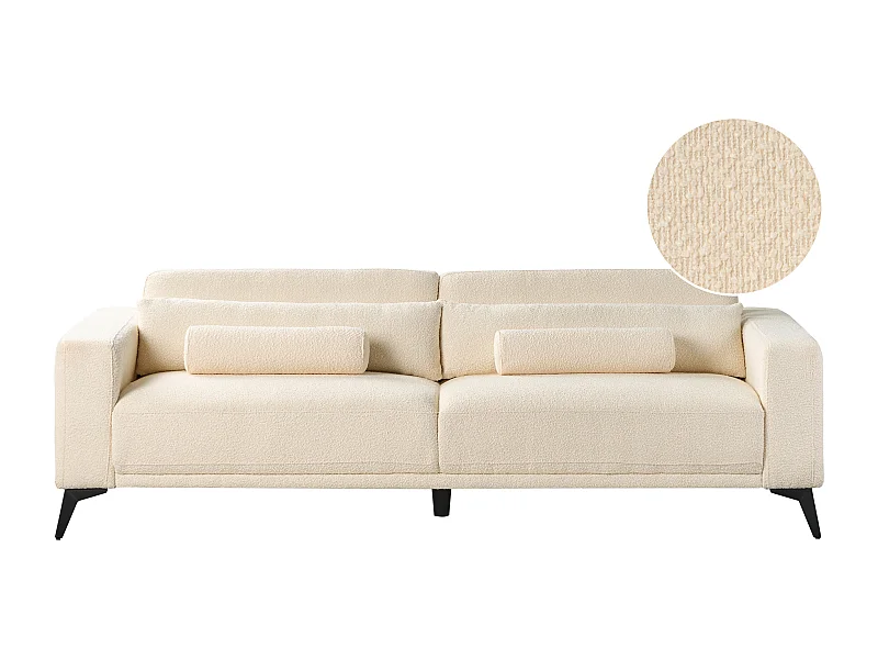 Sofa ANGE Bouclé Cremeweiss 3-Sitzer