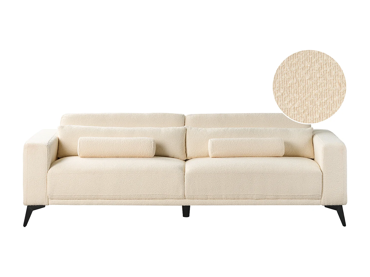 Sofa ANGE Bouclé Cremeweiss 3-Sitzer