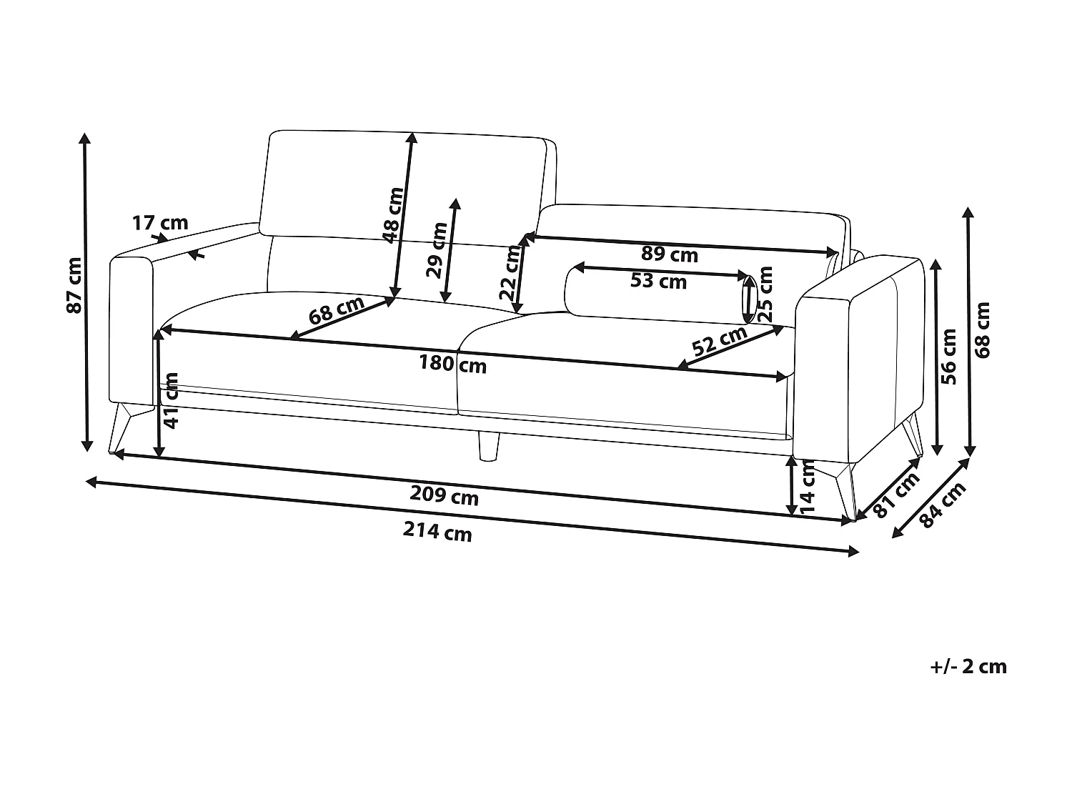 Sofa ANGE Bouclé Cremeweiss 3-Sitzer