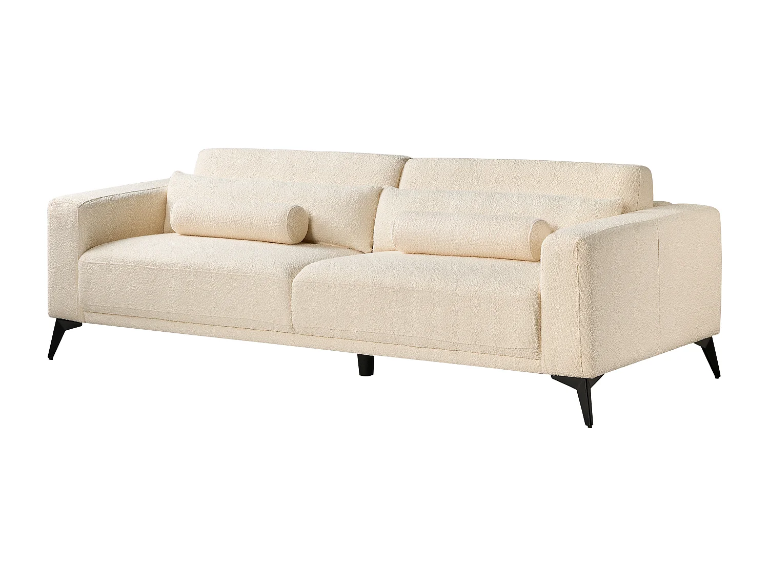 Sofa ANGE Bouclé Cremeweiss 3-Sitzer