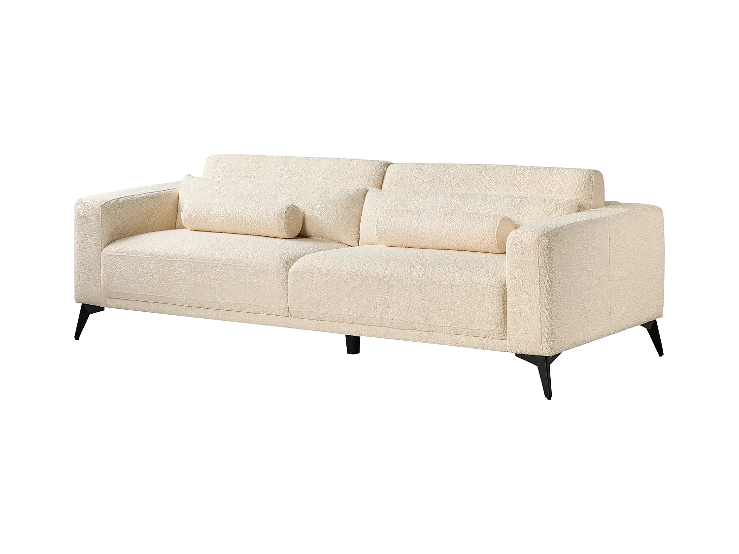 Canapé 3 places ANGE Bouclé Blanc cassé