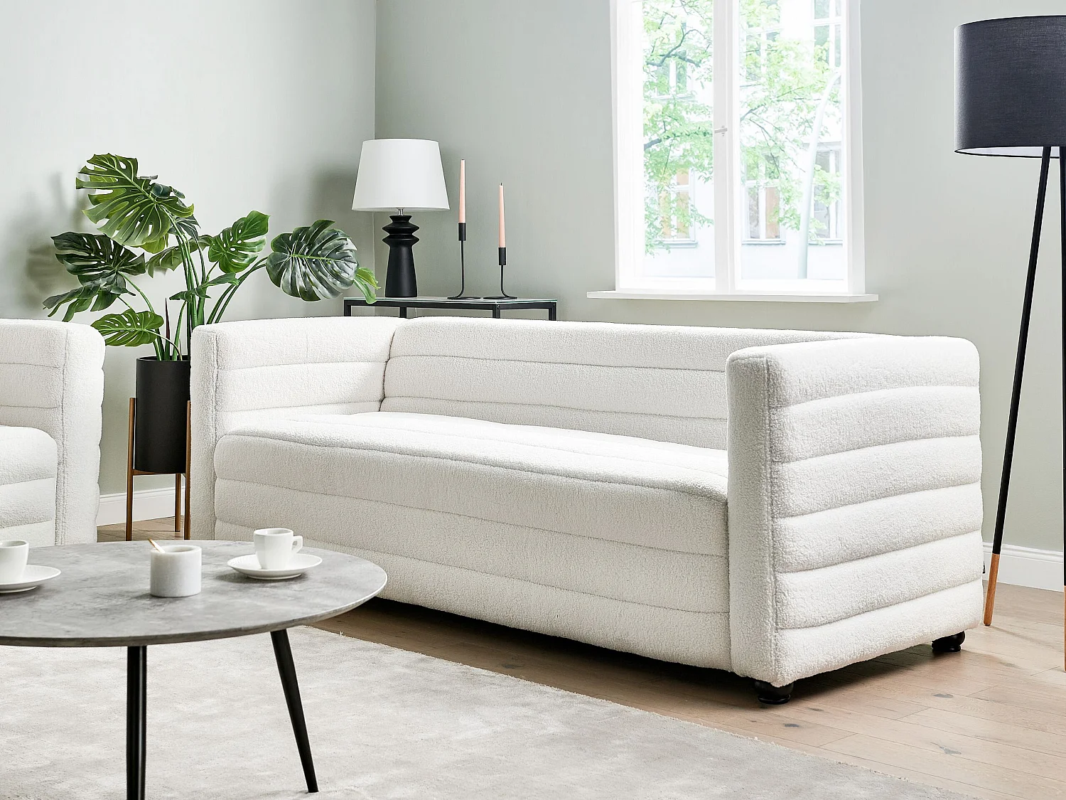 Sofa HOFN Bouclé Cremeweiss 3-Sitzer