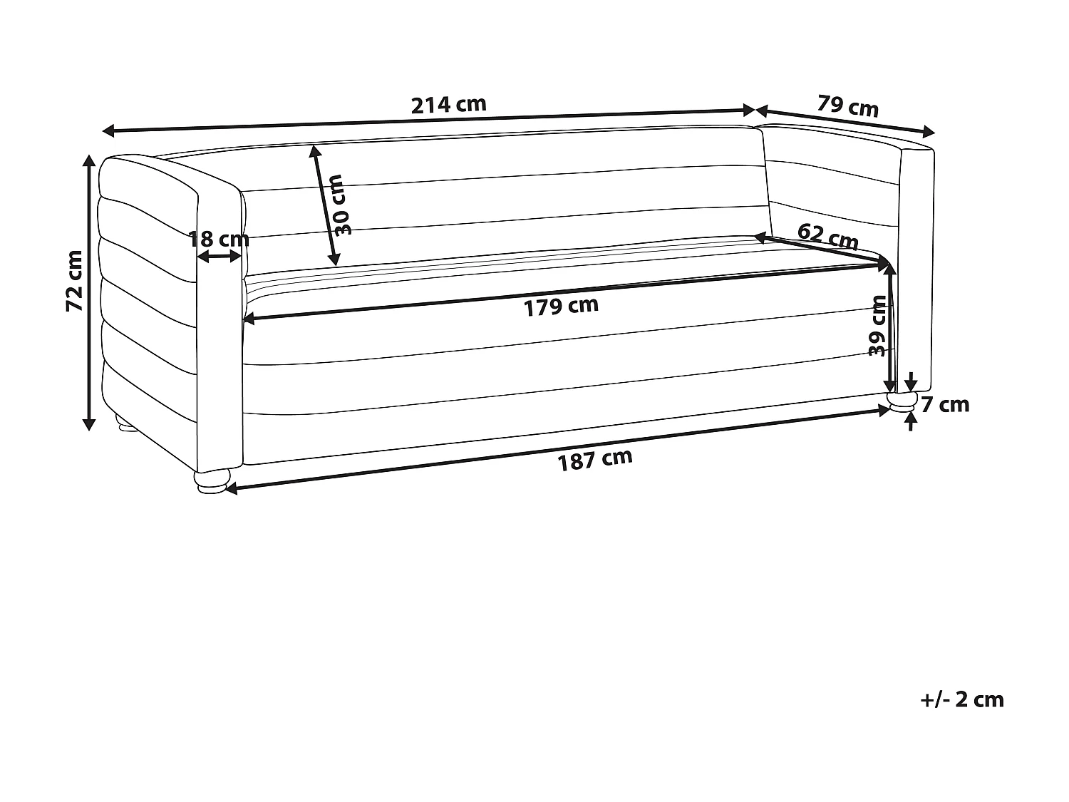 Sofa HOFN Bouclé Cremeweiss 3-Sitzer