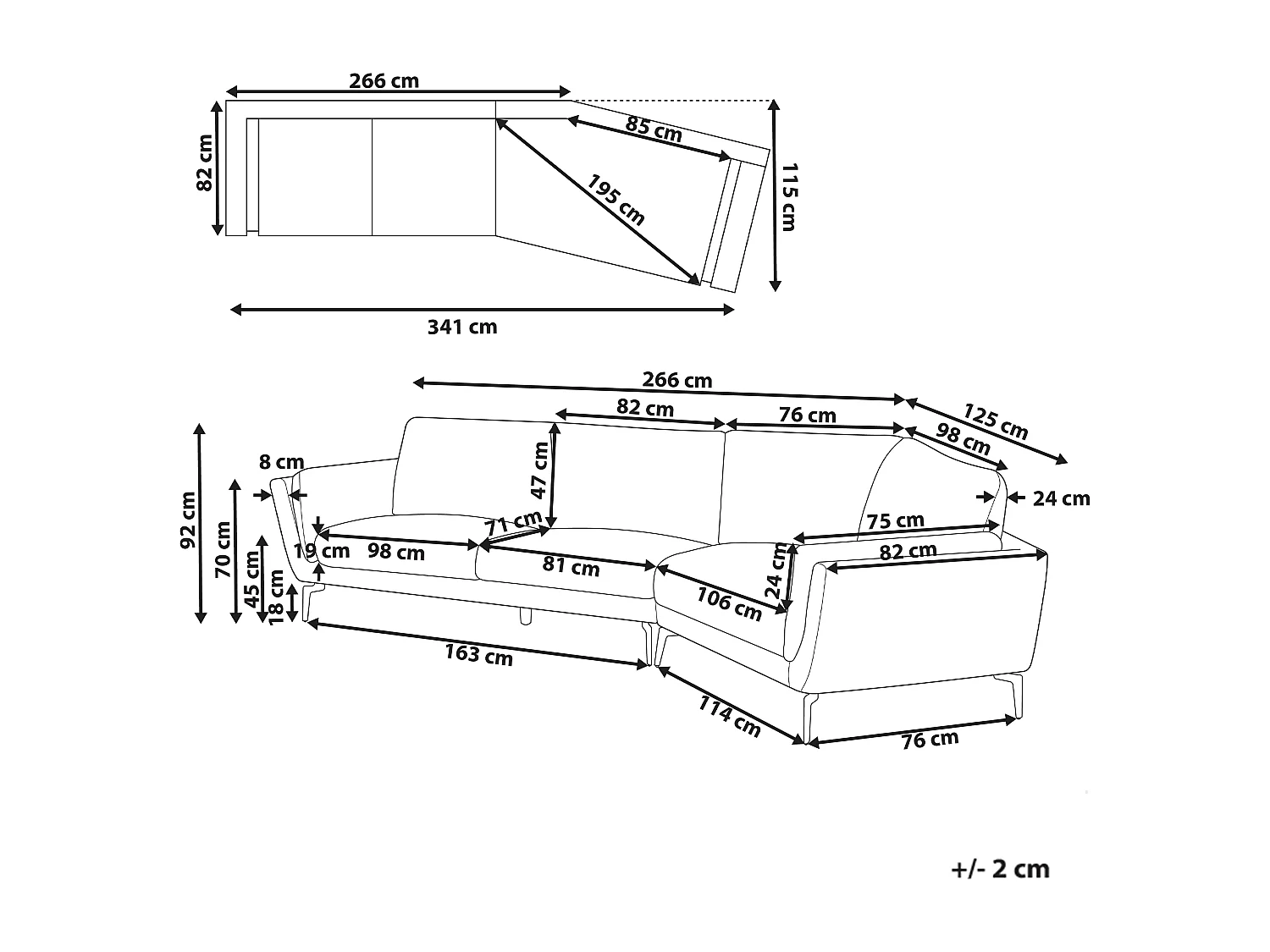 Sofa KANSSELI Stoff Hellbeige 3-Sitzer