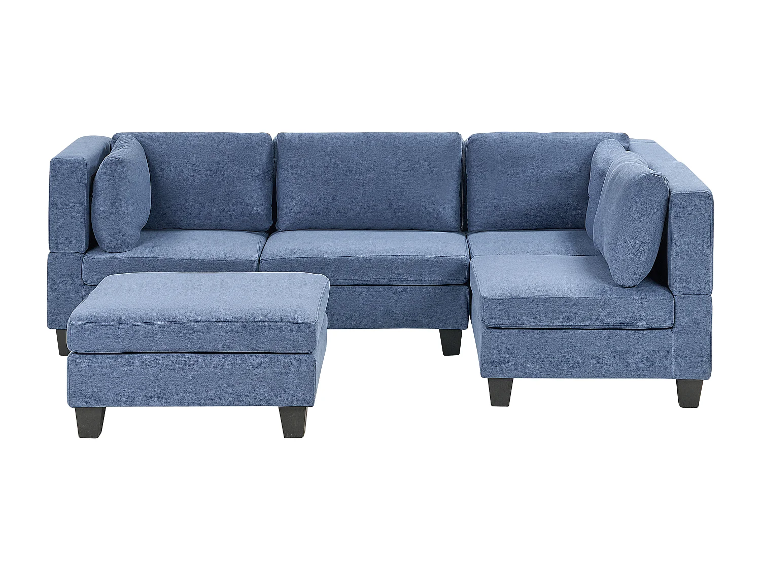 Sofá esquinero modular UNSTAD Tela Azul 4 plazas Izquierda