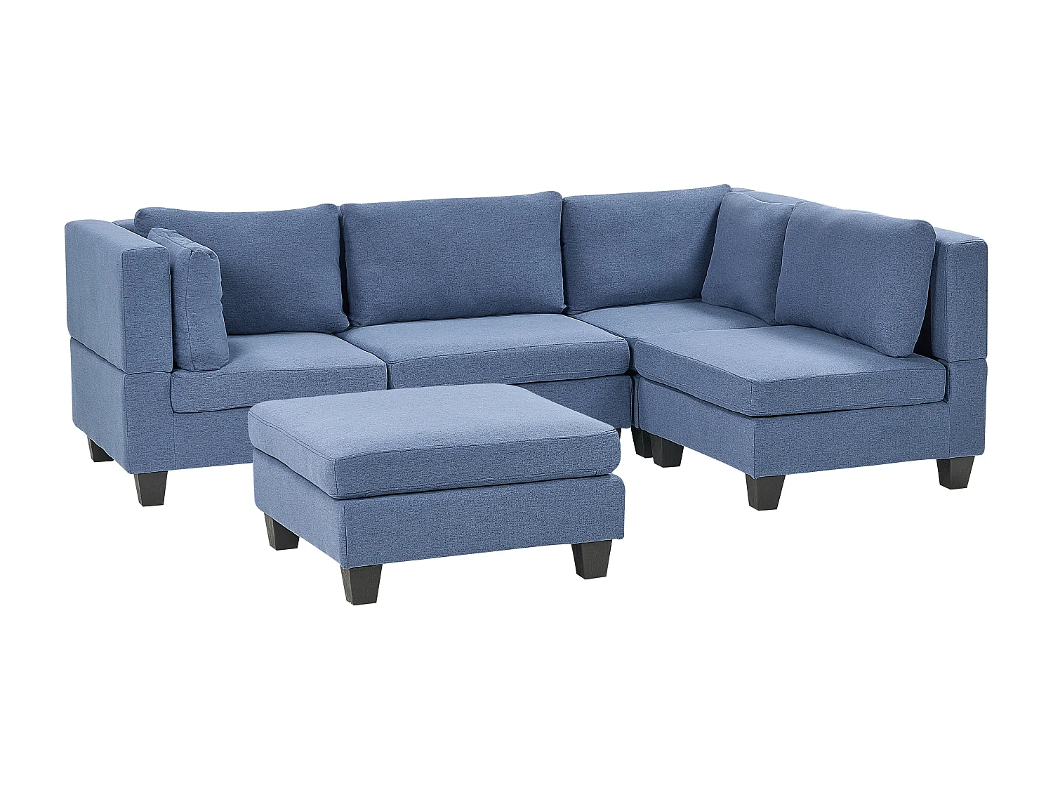 Sofá esquinero modular UNSTAD Tela Azul 4 plazas Izquierda