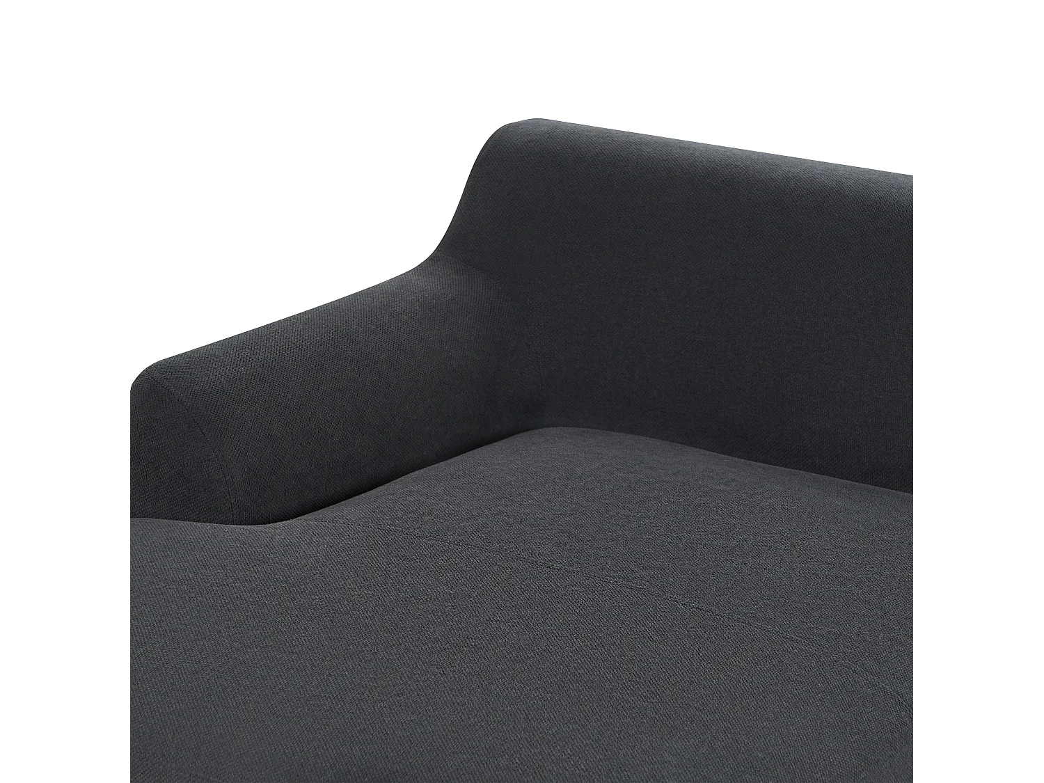 Sofá de canto SOSJO Tecido Preto 3 lugares à direita